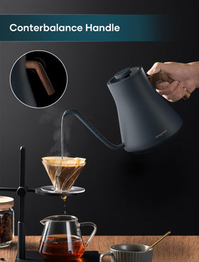 Intasting Electric Kettle brew stopwatch helps time your pour-over.