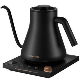 INTASTING electric kettle with gooseneck pour for precise pour-over control.