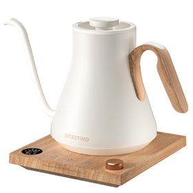 Intasting Electric Kettle gooseneck spout close-up for precise pour-over control.