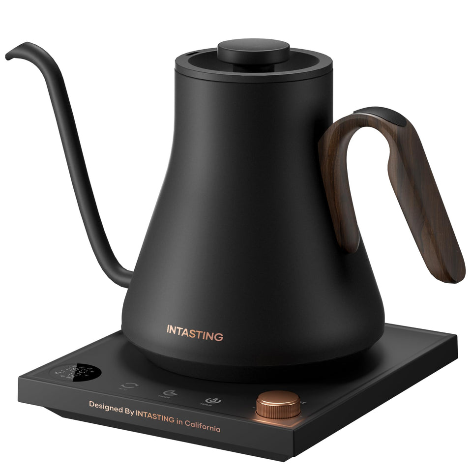 INTASTING Electric Kettle with gooseneck-spout enables precise pour-over control.