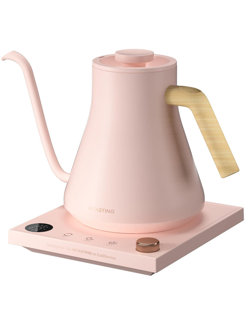 INTASTING electric kettle with gooseneck spout for precise pour-over control.