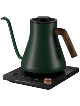INTASTING electric kettle with gooseneck spout for precise pour-over control.