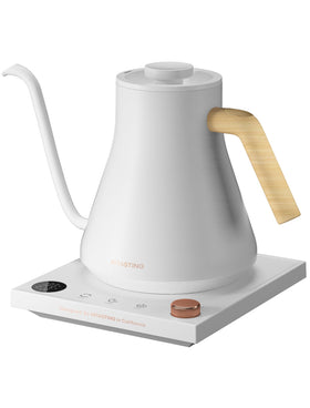 INTASTING electric kettle with gooseneck spout enables precise pour-over control.