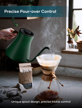 INTASTING hunter-green finish adds stylish, durable kitchen appeal.