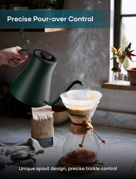 INTASTING electric kettle digital temperature display for accurate brewing.
