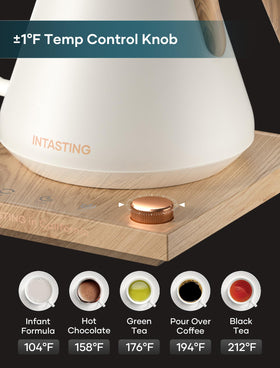 Intasting Electric Kettle stainless steel interior highlights safe, pure pours.