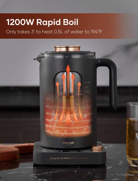INTASTING BPA-free glass keeps water pure and safe to drink.