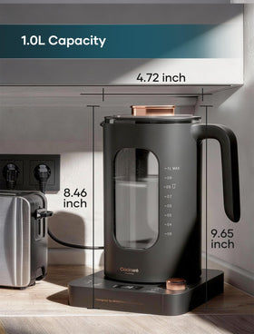 Intasting electric tea kettle wide mouth makes cleaning and filling easy