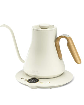 Intasting gooseneck kettle Morandi White front view for precise pour-over brewing.