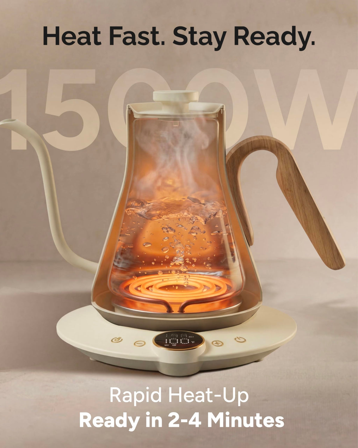 Intasting Morandi White temp-hold feature for steady water temperature during brews.