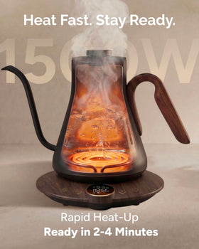 INTASTING Gooseneck Kettle interior uses stainless steel for clean, safe flavor.