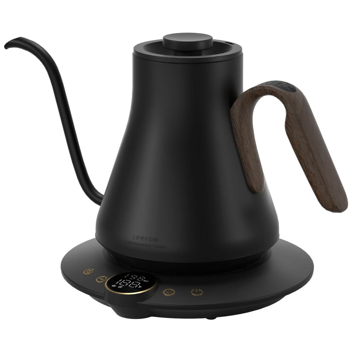 INTASTING gooseneck kettle with ergonomic spout for steady pour-overs.