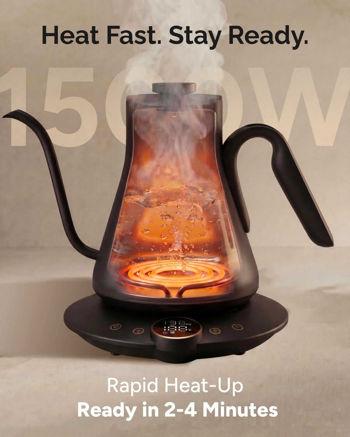 One-hour temperature hold lets you pour when inspiration strikes.