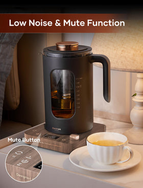 INTASTING wide-opening kettle simplifies cleaning and filling routines.