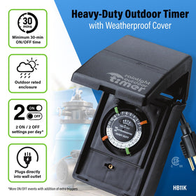 HB11K dial displaying 2-on/2-off settings for daily control.