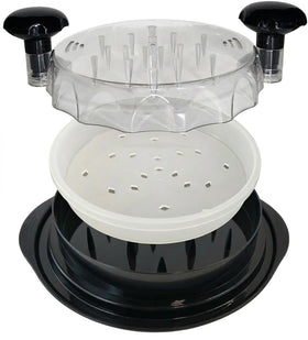 IntraValue chicken shredder top view shows vented lid for easy shredding.