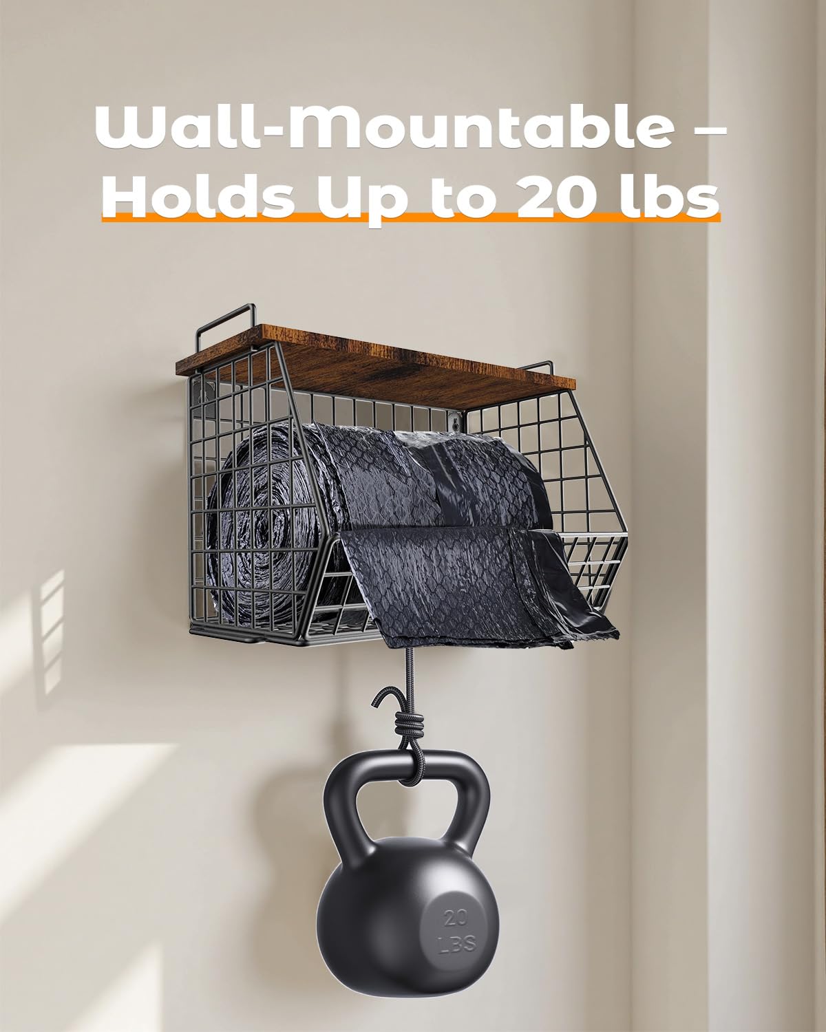 IntreLife compact trash bag organizer maximizes small spaces under cabinets.