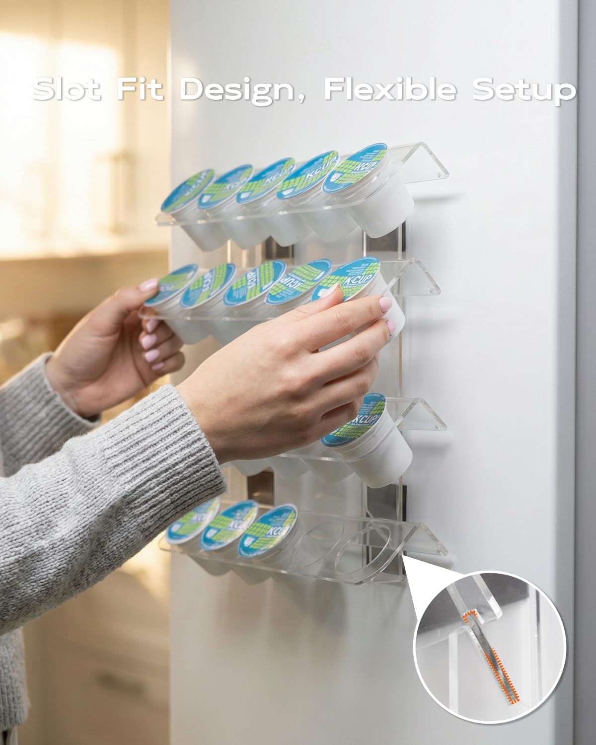 IntreLife magnetic base adheres securely to metal surfaces, saving counter space.