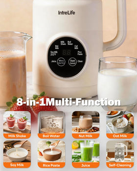 IntreLife Nut Milk Maker control panel with eight presets for easy operation.