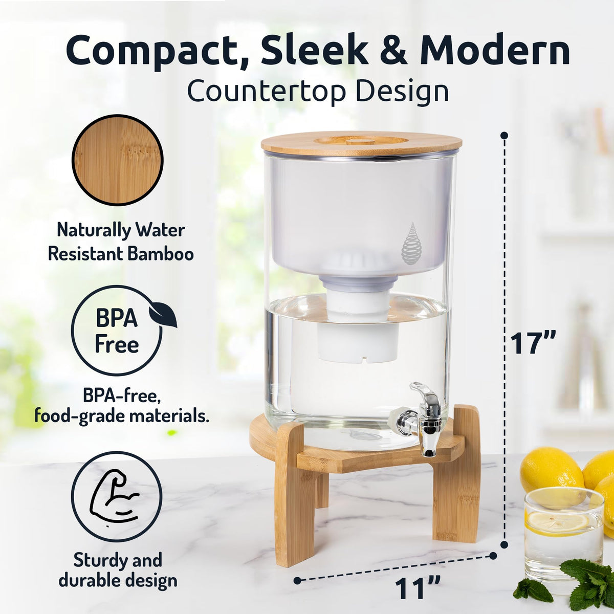 Invigorated Water pH Recharge 8.5L capacity pitcher for family hydration.