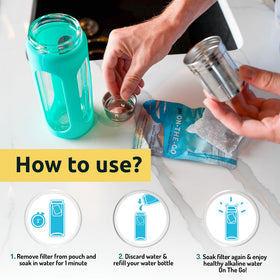 Invigorated Water portable pouch in gym bag ready for hydration
