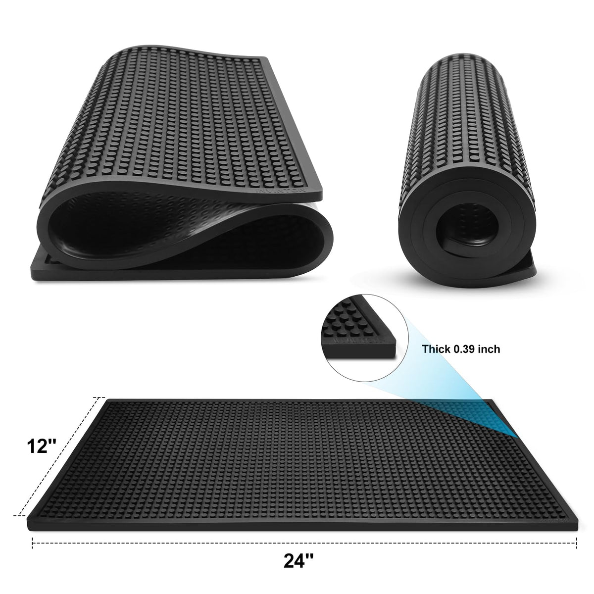 Invinton bar mat anti-slip bottom keeps the mat stable on counters