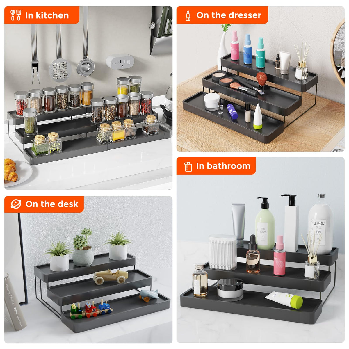 INVOCOO Expandable Spice Rack includes simple hardware for quick installation