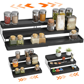 INVOCOO Expandable Spice Rack keeps spices within reach on the countertop