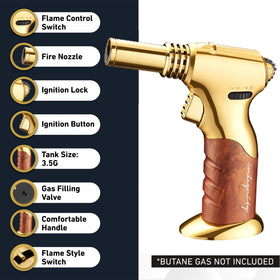 inZaynity torch with control knob for precise, adjustable flame