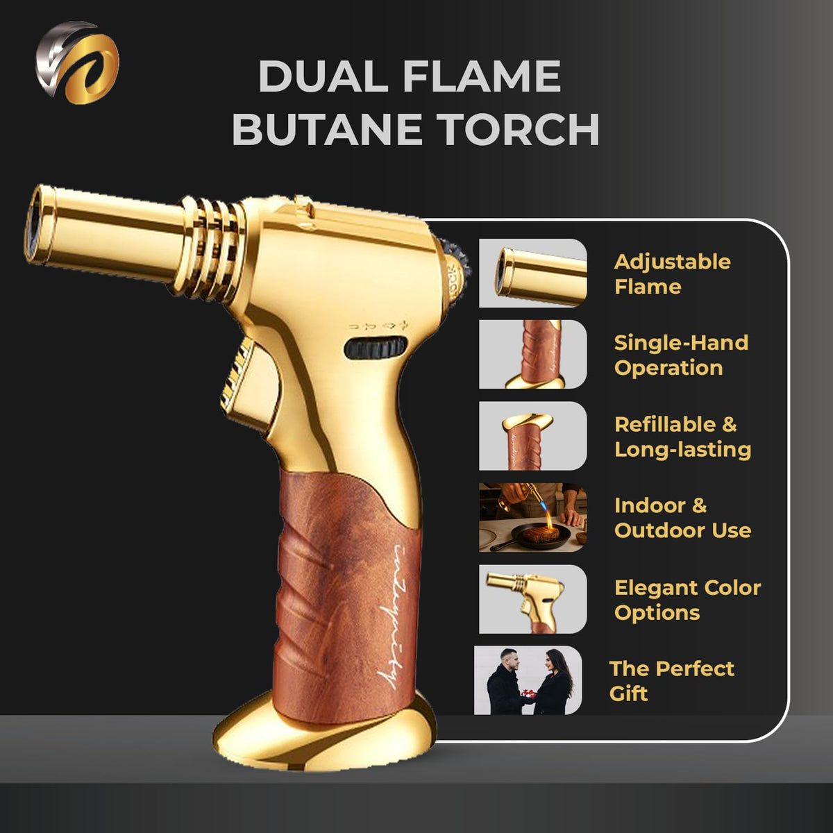 inZaynity refillable butane torch for long‑term use
