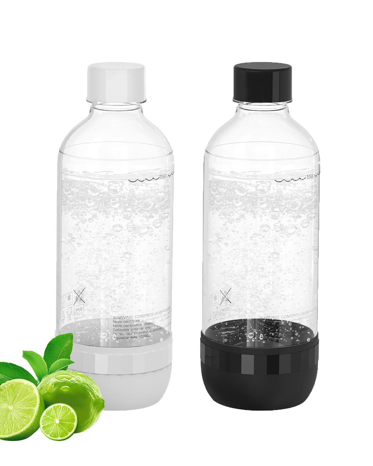 OiDiPi black 1L soda bottle with threaded neck shows leak-proof design for confident carbonation.