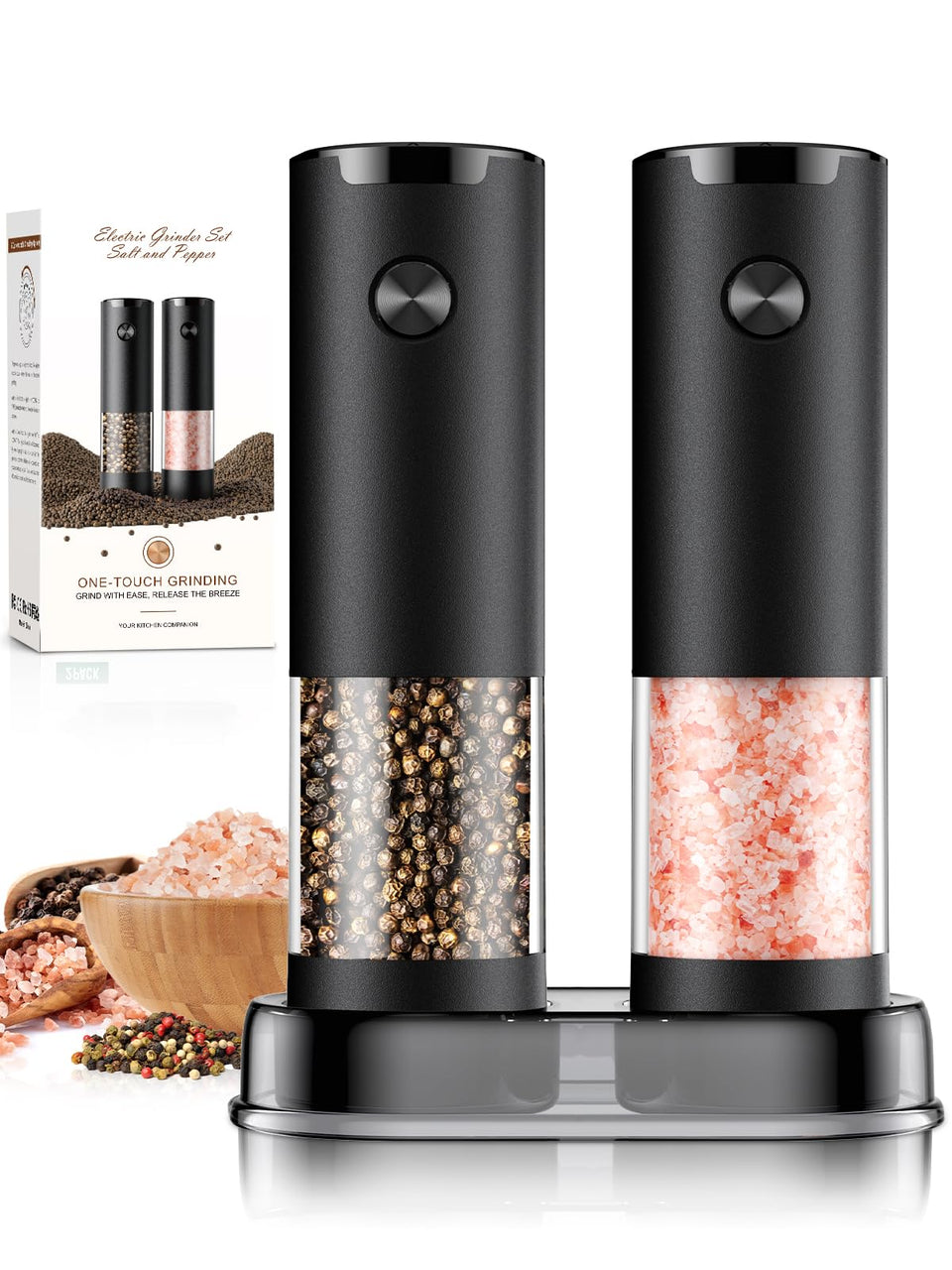 ioion electric grinder with automatic one-hand operation for effortless seasoning