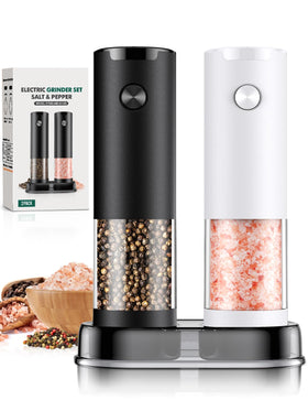 ioion electric salt and pepper grinder set with LED light for precise seasoning