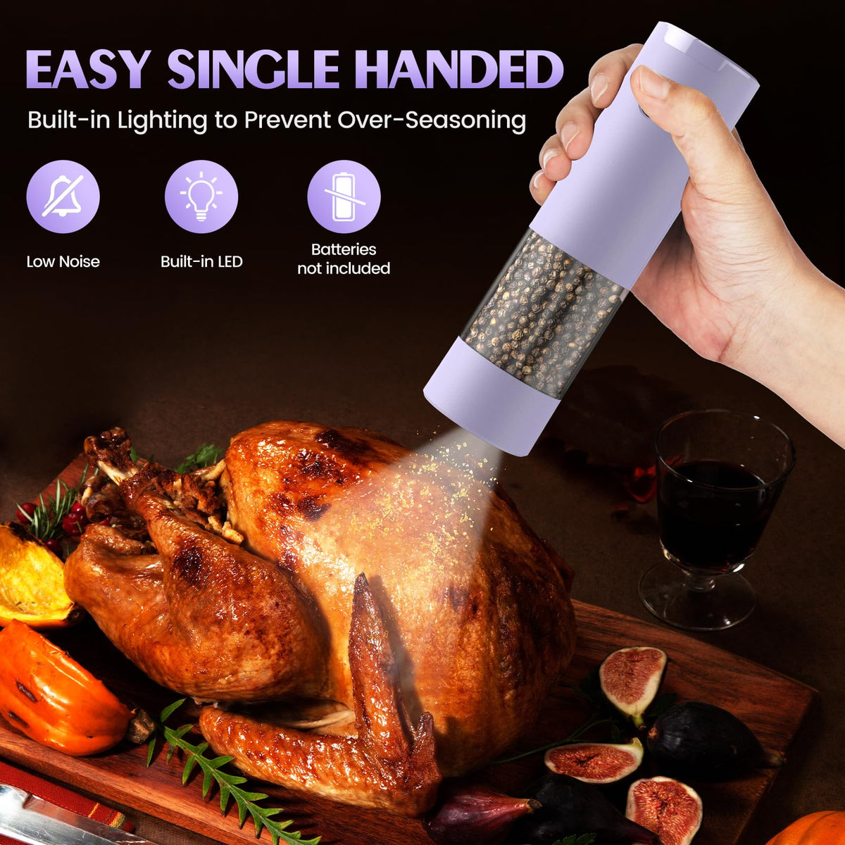 ioion salt and pepper grinder set with durable ceramic blades for long-lasting grinding