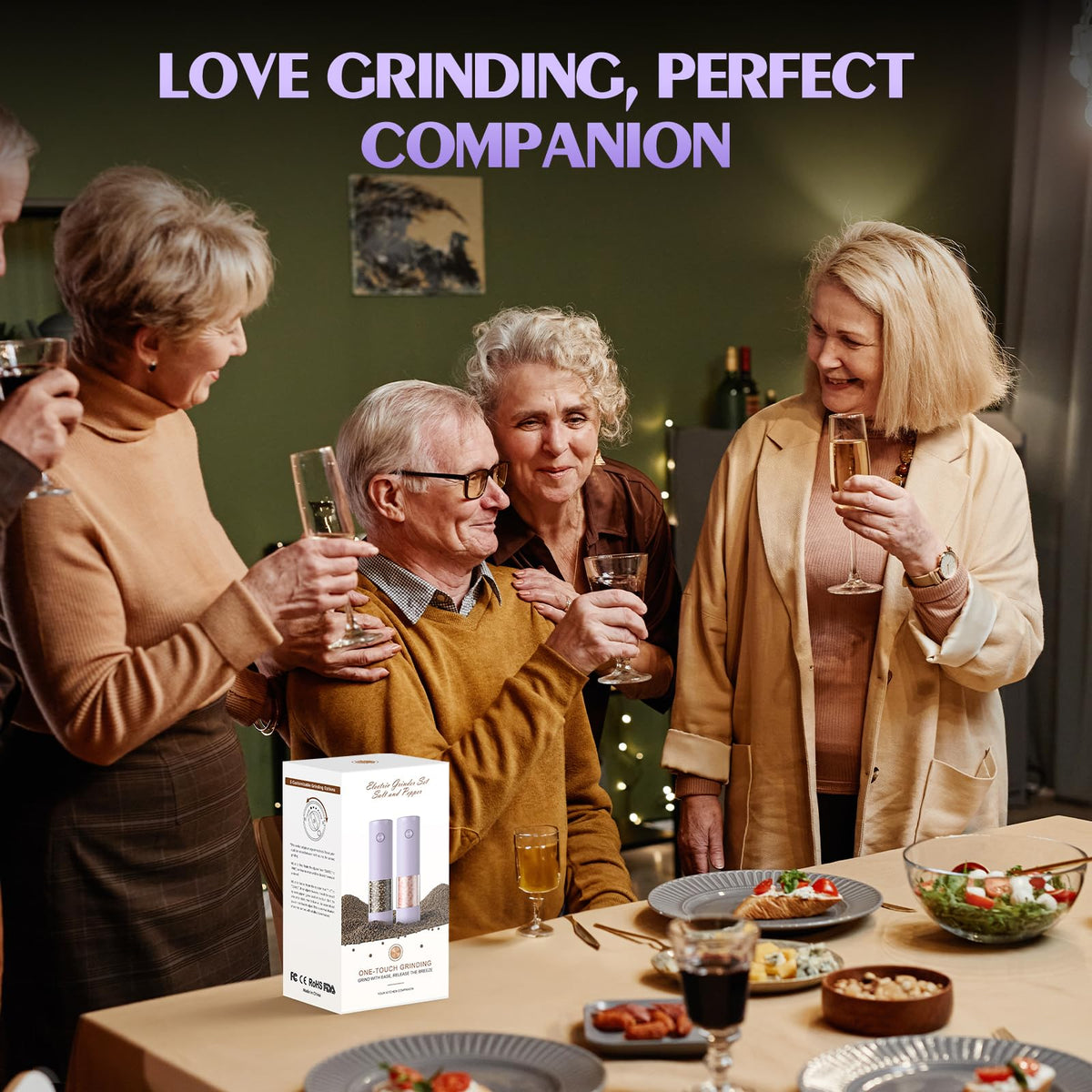 ioion salt and pepper grinder set built with a durable housing and ergonomic design
