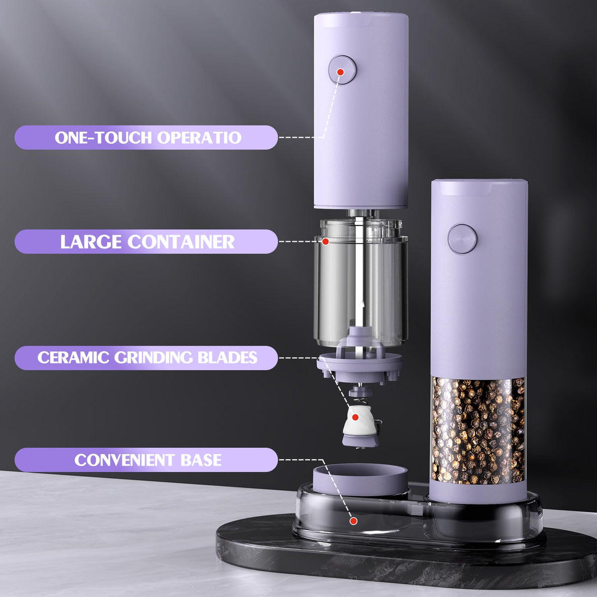 ioion salt and pepper grinder set as a thoughtful kitchen gift idea for cooks