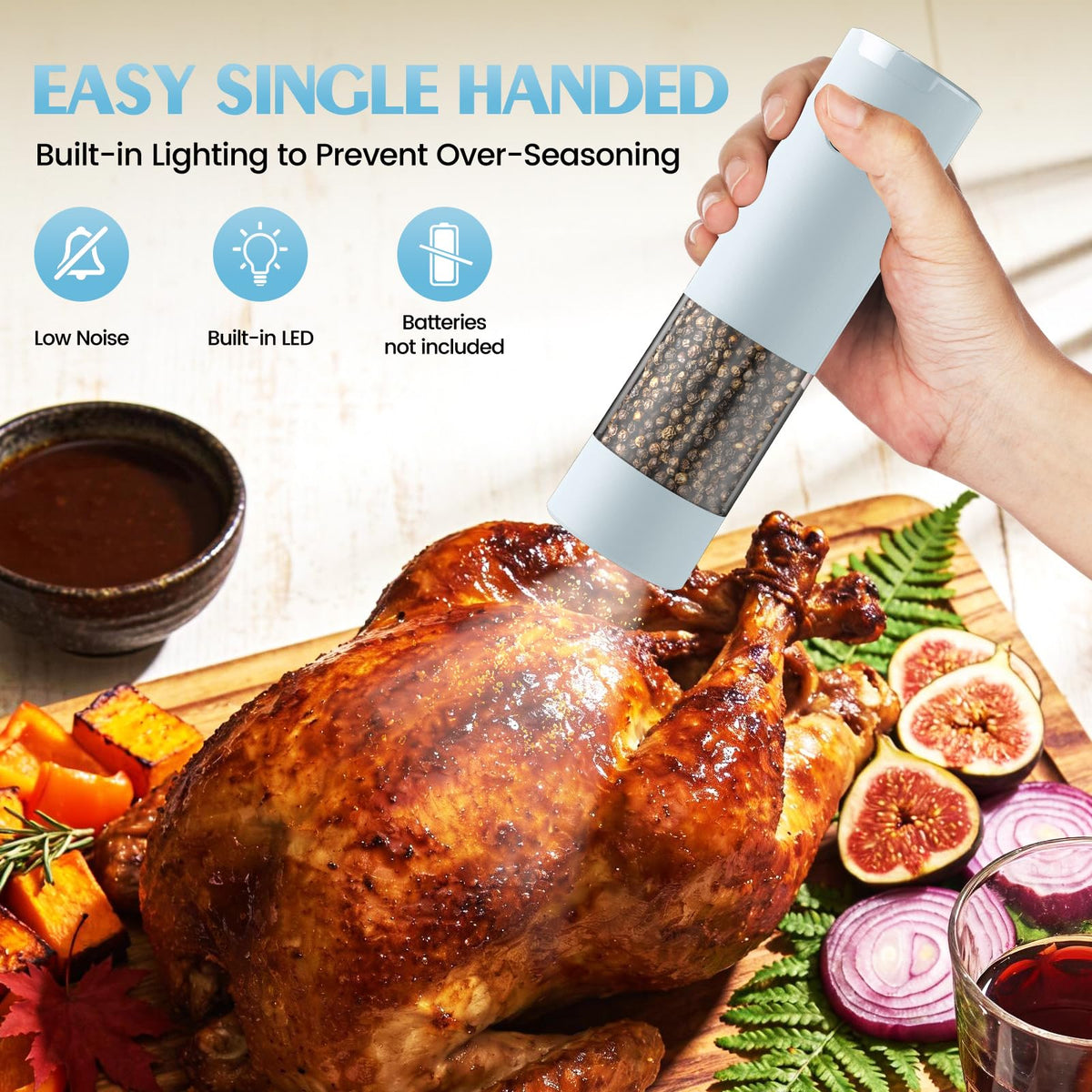 Ioion stainless steel body with ceramic blades offering durable grinding performance.
