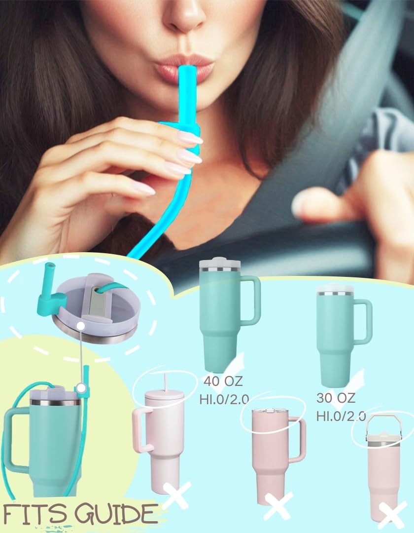 Ionibloom Stanley-compatible 40oz straw fits large tumblers