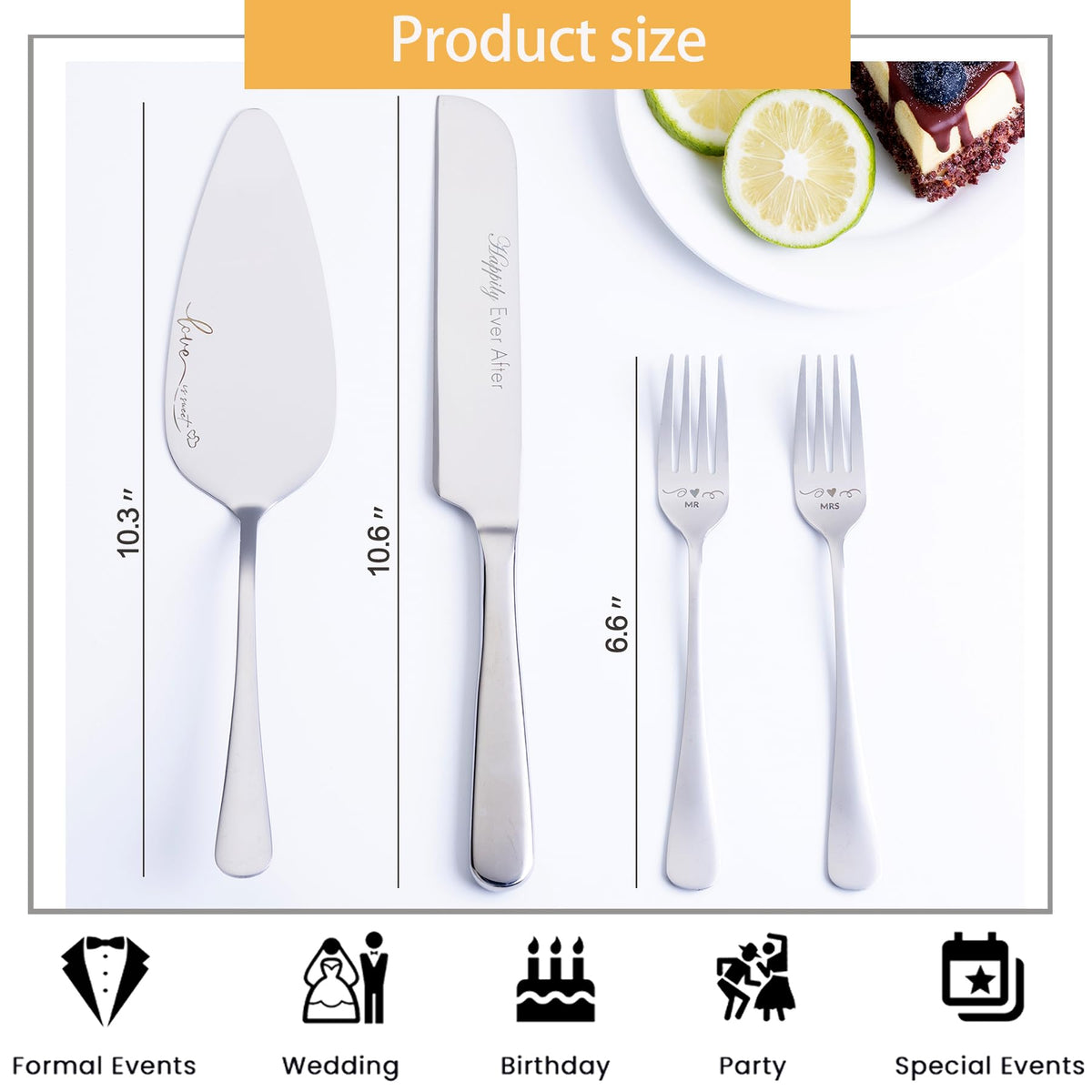 iooiluxry gift-ready wedding cake cutting set ideal anniversary or birthday gift