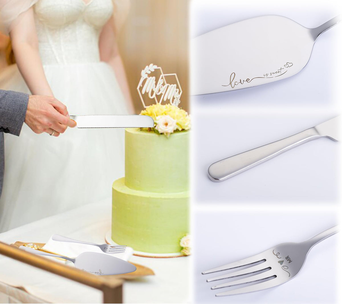 iooiluxry mr-mrs engraved forks silver prevent mix-ups during serving