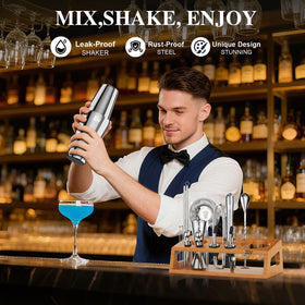 IOV cocktail recipe booklet guides you through 28 cocktails with clear steps.