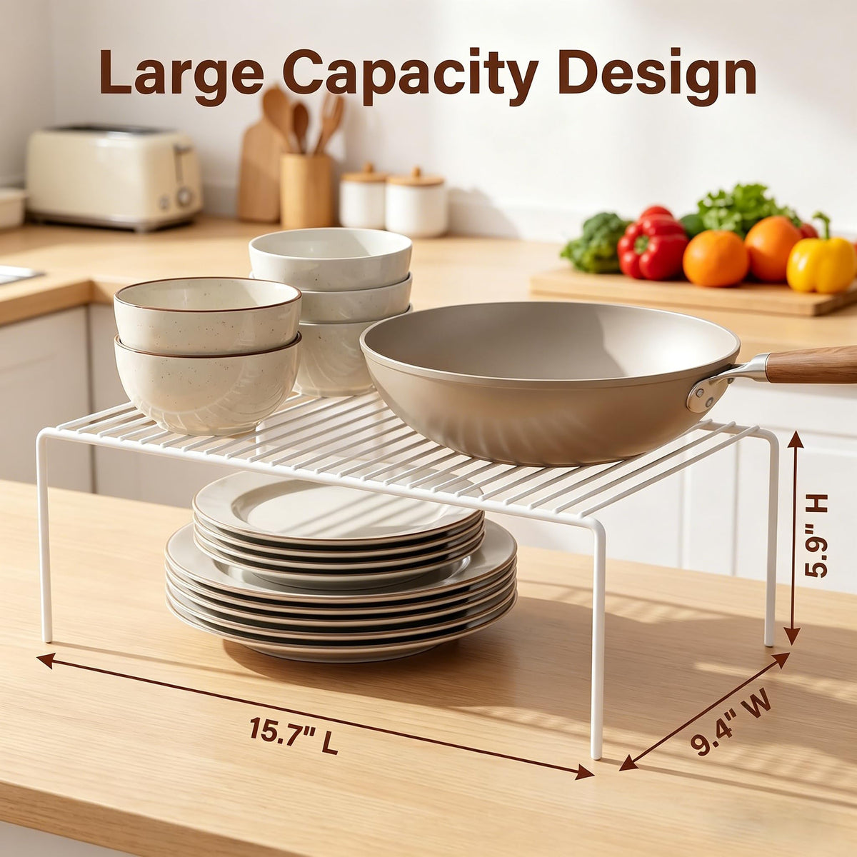 iPEGTOP spice rack shelf keeps jars neatly organized on a pantry shelf.