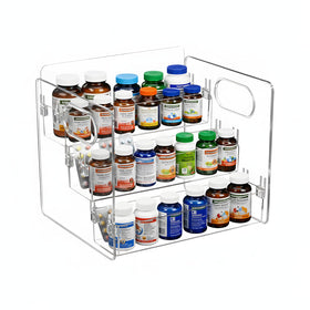 IPENP 3-tier pill bottle organizer provides easy rotation