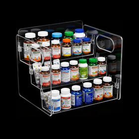 IPENP 3-tier vitamin storage organizer on a counter for easy bottle access