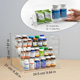 IPENP medicine cabinet organizer with raised edges to prevent spills