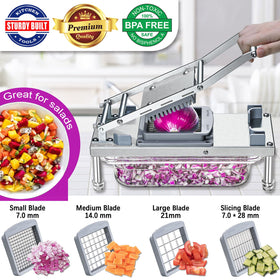 IPOVIPO onion dicer with container catches pieces neatly for quick prep.