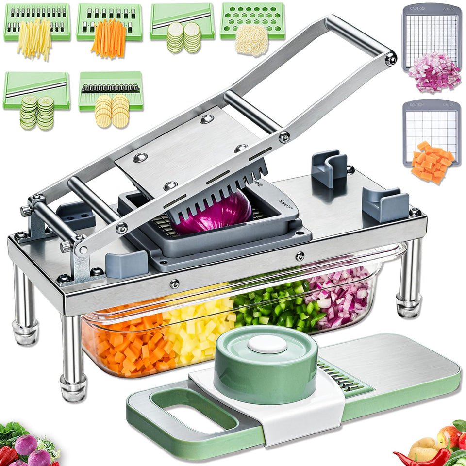IPOVIPO stainless-steel-vegetable-chopper for quick, precise prep