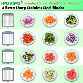 IPOVIPO vegetable chopper with compact design saves counter space.