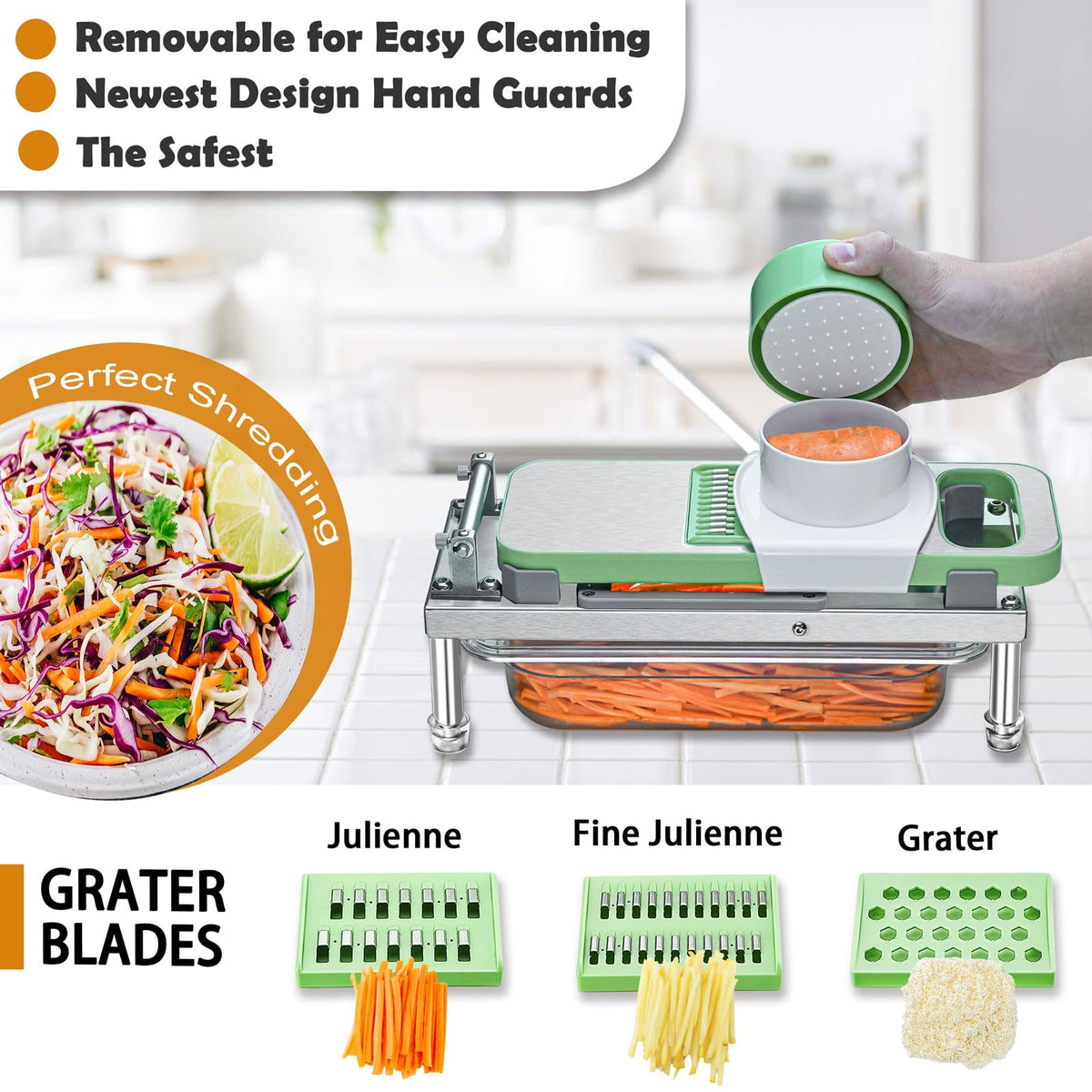 IPOVIPO lever-action design reduces effort while dicing for faster prep sessions.