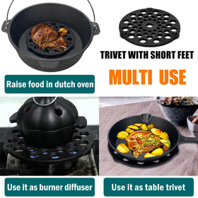 IPROUDER cast-iron-grate-trivet-table-use protects surfaces from heat
